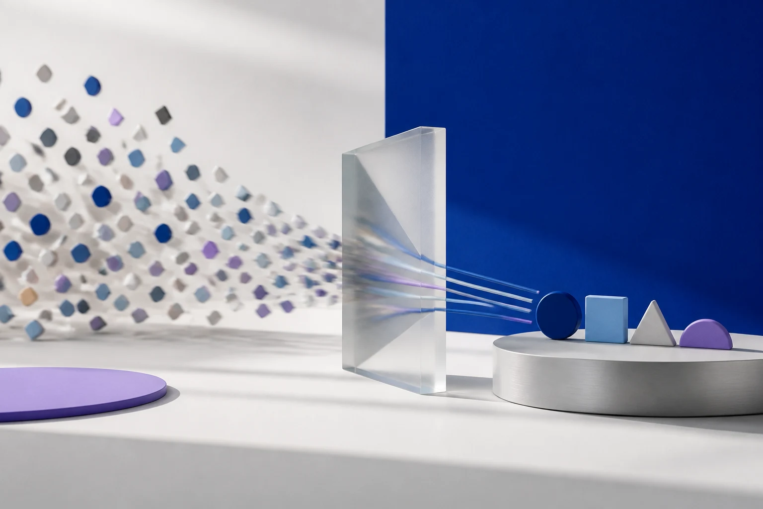 A transparent prism sorting many signals into a small set of clear forms