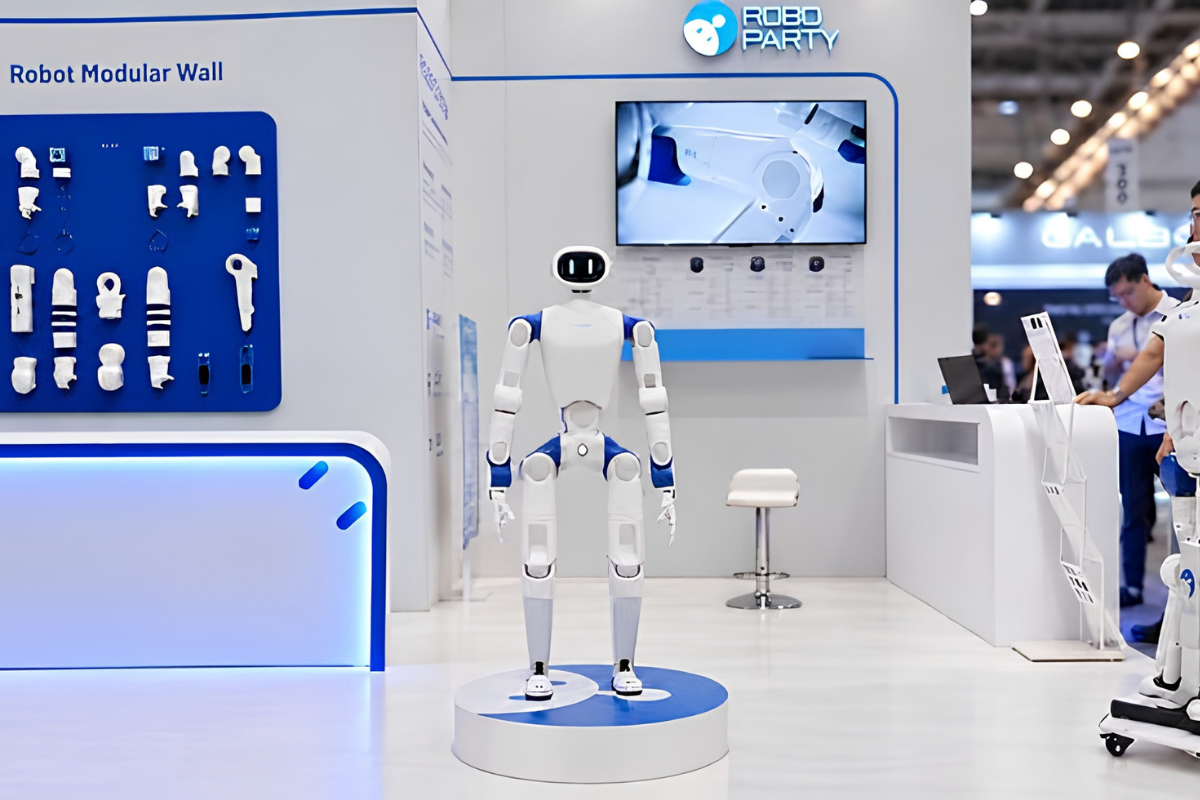 中国RoboParty推出面向开发者的RP1人形机器人 现场展示平衡恢复能力