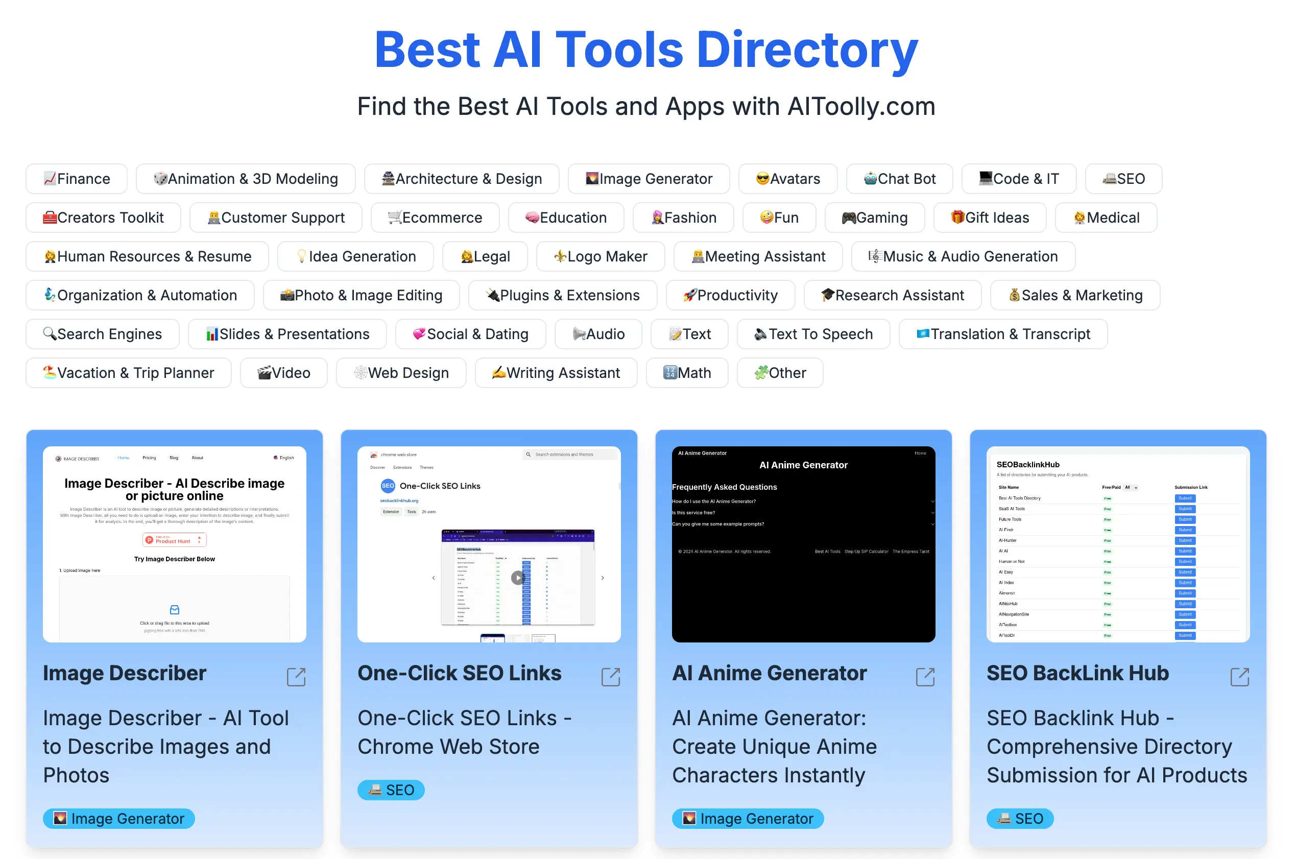 AIToolly logo and AI tools illustration