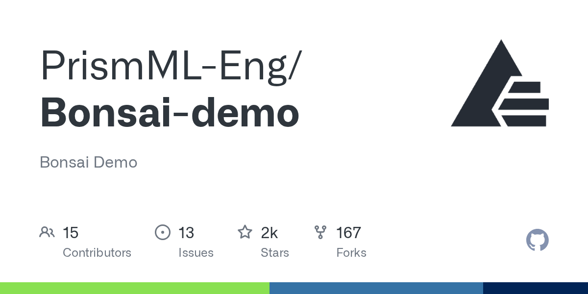 PrismML-Eng Debuts Bonsai-demo: A New Demonstration Repository Reaches GitHub Trending Status