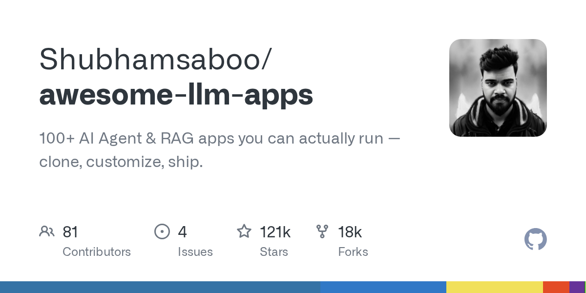 Awesome-LLM-Apps: A Comprehensive Collection of Over 100 Deployable AI Agents and RAG Applications