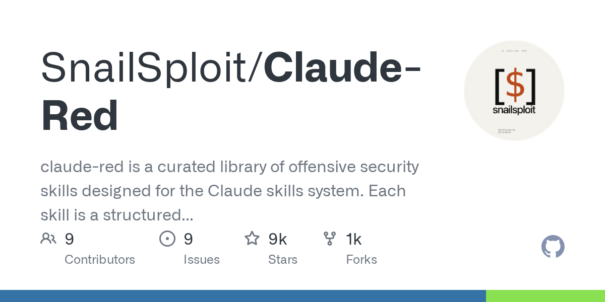 Claude-Red Launches on GitHub: A Curated Offensive Security Skill Library Designed for the Claude Skill System