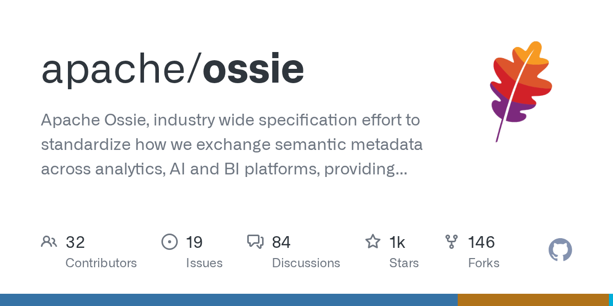 Apache Ossie: Standardizing Semantic Metadata Exchange for AI, BI, and Analytics Platforms