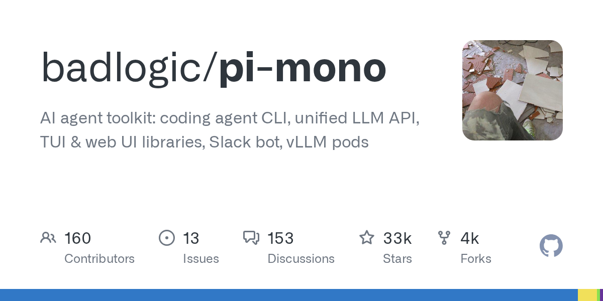 Pi-Mono: A Comprehensive AI Agent Toolkit Featuring Unified LLM APIs and Multi-Interface Support