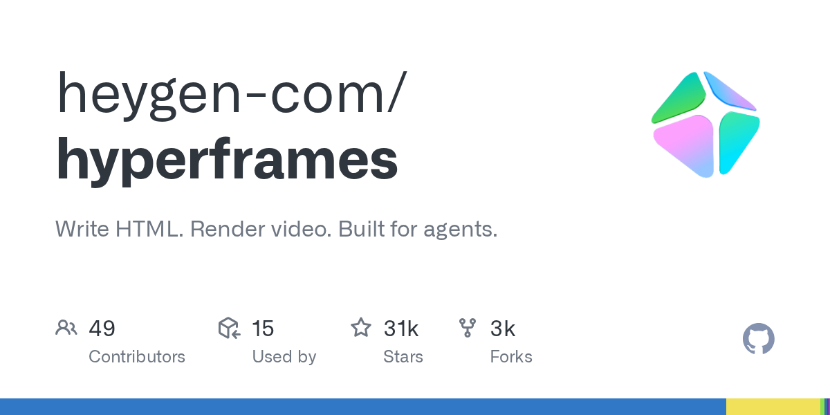 HeyGen Launches Hyperframes: A New Framework to Write HTML and Render Video Built Specifically for AI Agents