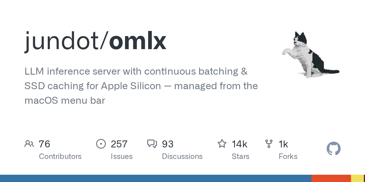 omlx：适配 Apple Silicon 的高性能 LLM 推理服务器，支持 SSD 缓存与连续批处理