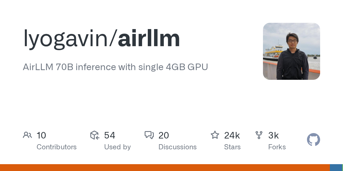AirLLM：单块4GB显存GPU实现70B大模型推理，打破硬件瓶颈