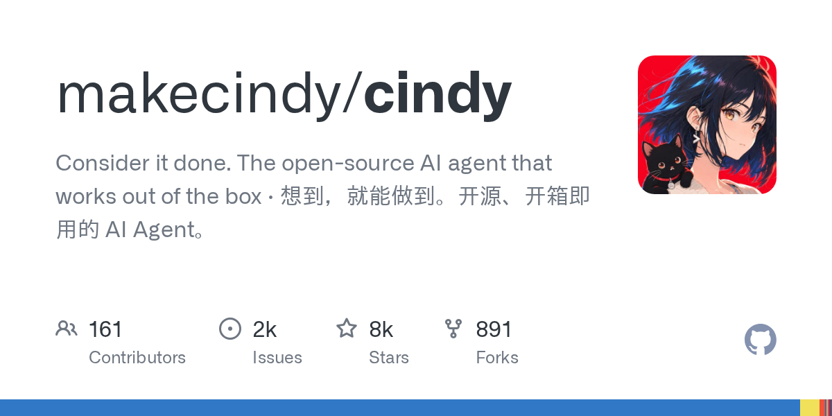 Open-Source-Projekt cindy auf GitHub Trending: Sofort einsatzbereiter KI-Agent verspricht direkte Umsetzung von Ideen