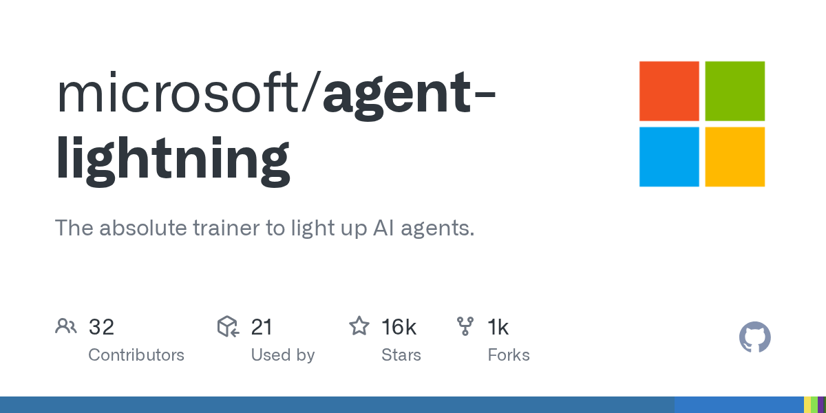 Microsoft Unveils Agent-Lightning: The Ultimate Trainer for Heuristic AI Agents on GitHub