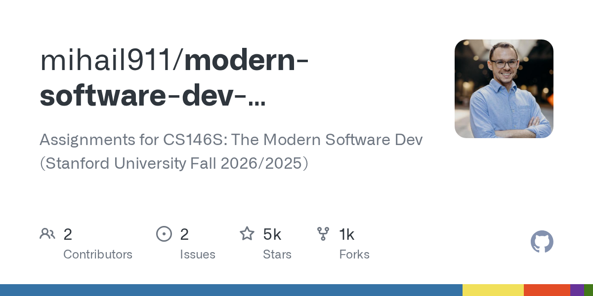 Stanford University CS146S Modern Software Development Course Assignments Surface on GitHub Trending Repository
