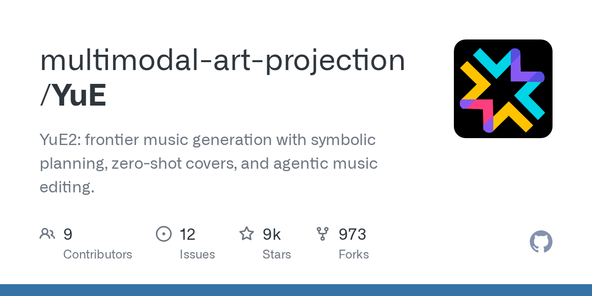 YuE2 Emerges on GitHub Trending: Frontier Music Generation Featuring Symbolic Planning and Agentic Editing