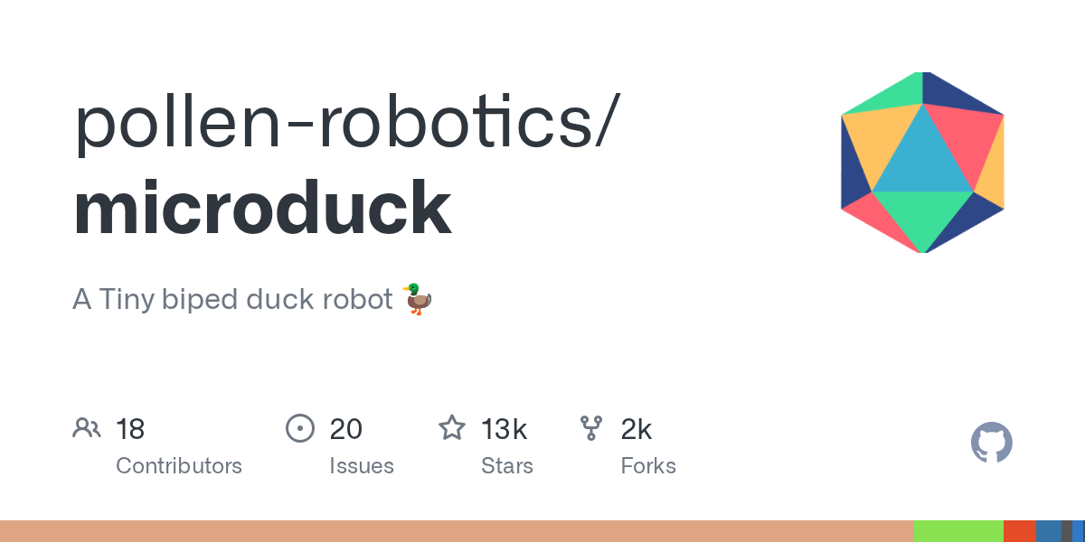 Pollen Robotics Introduces Microduck: A Trending Open-Source Miniature Bipedal Duck Robot Project on GitHub