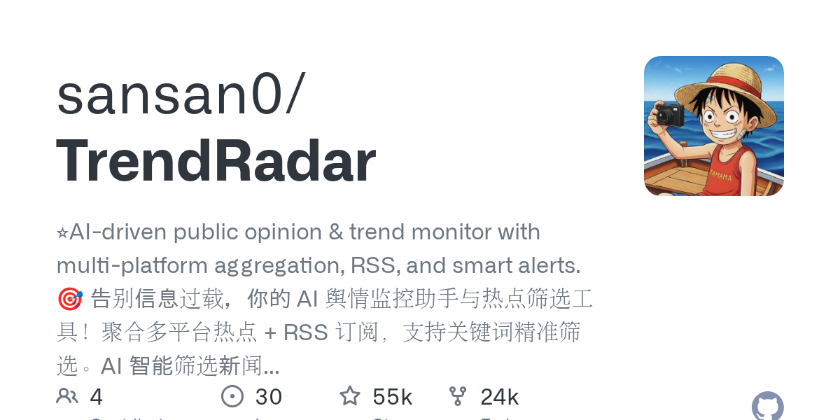TrendRadar: An AI-Powered Sentiment and Trend Monitoring Tool for Multi-Platform Aggregation and Smart Alerts