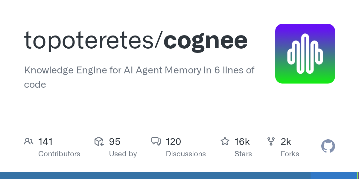 cognee 开源项目：仅需 6 行代码即可为 AI 智能体构建知识引擎内存