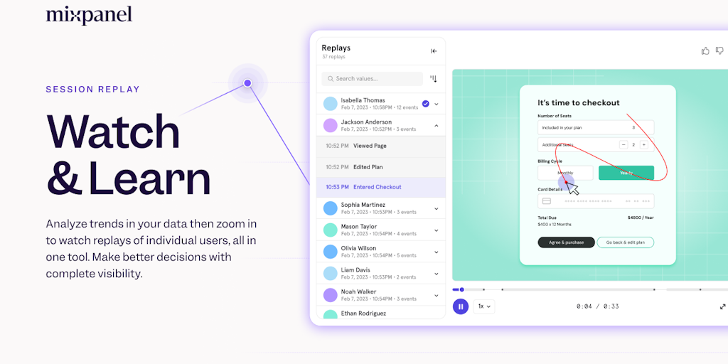 Mixpanel Session Replay