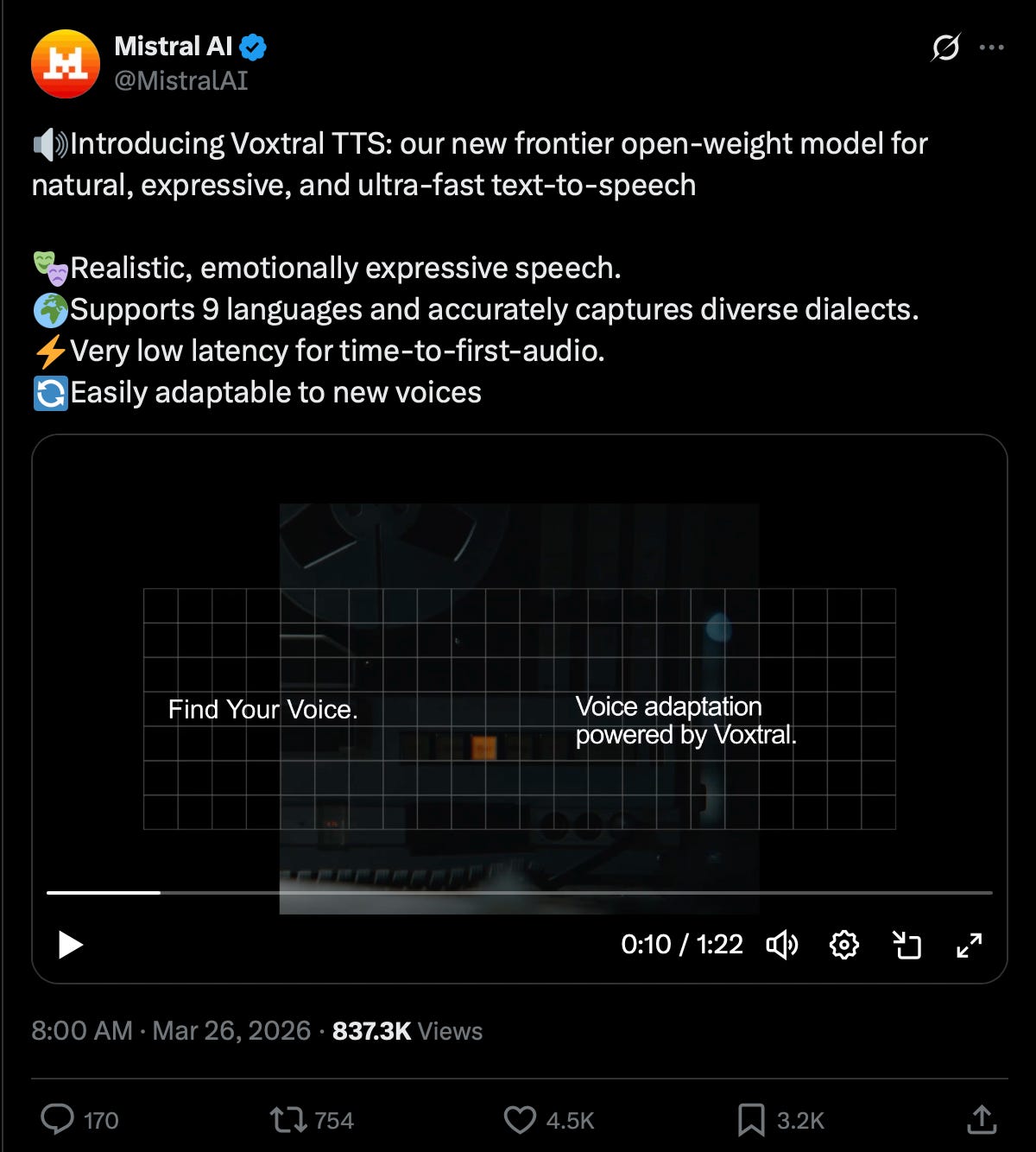 Mistral AI Expands Modality Strategy with the Launch of Voxtral TTS for Open Frontier Intelligence