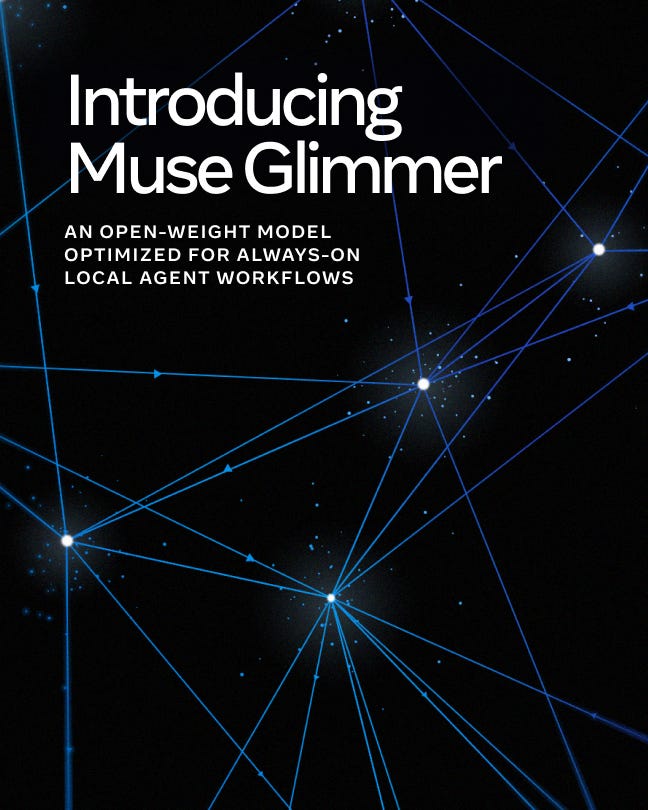 Muse Glimmer and Spark: Bringing Personal Superintelligence to Consumer Hardware via Open Weights