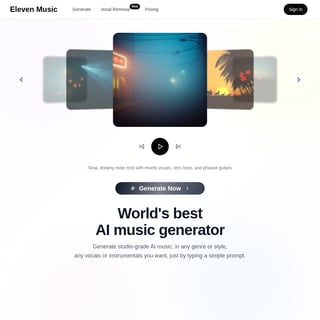 Eleven Music - Music & Audio Generation AI Tool Screenshot