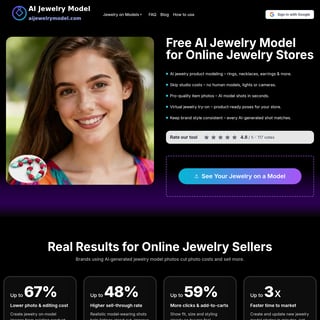 AI Jewelry Model - Image Generator AI Tool Screenshot