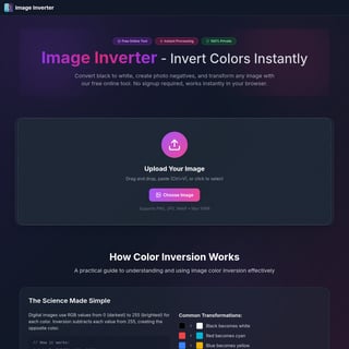 Image Inverter - Photo & Image Editing AI Tool Screenshot