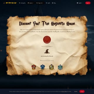 Harry Potter House Quiz ORG - 이미지 생성기 AI Tool Screenshot
