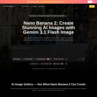 Nano Banana 2 - AI Image Editor - Генератор Изображений AI Tool Screenshot