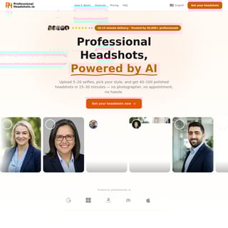 ProfessionalHeadshot.io - Image Generator AI Tool Screenshot
