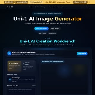 Uni-1 AI Image Generator - Image Generator AI Tool Screenshot