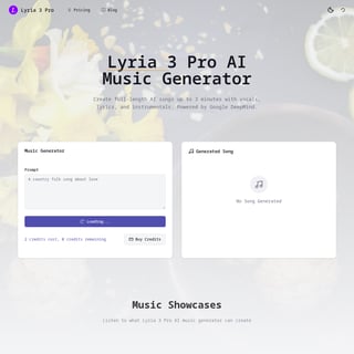 Lyria 3 Pro - Music & Audio Generation AI Tool Screenshot