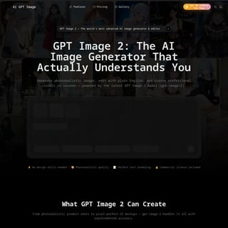GPT Image 2 - AI Image Editor & Generator - 图像生成器 AI Tool Screenshot