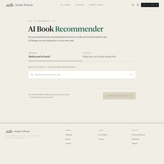 Similar To - AI Book Recommender - Idea Generation AI Tool Screenshot