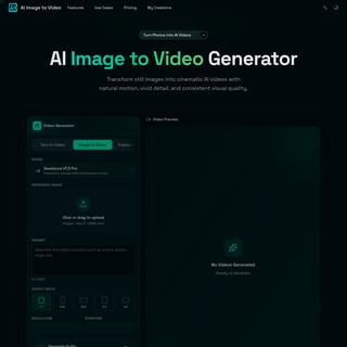 AI Image to Video art - Video AI Tool Screenshot