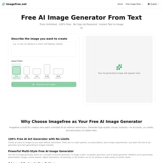 Free AI Image Generator - Image Generator AI Tool Screenshot