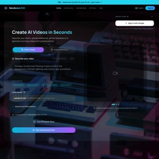 Seedance3 - Video AI Tool Screenshot