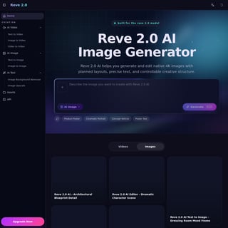 Reve 2.0 AI - Image Generator AI Tool Screenshot
