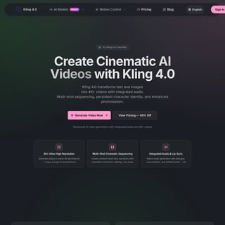 kling 4 - Video AI Tool Screenshot