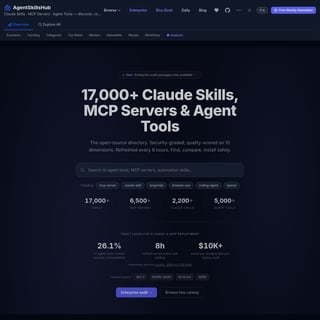 Agent Skills Hub - OpenClaw AI Tool Screenshot