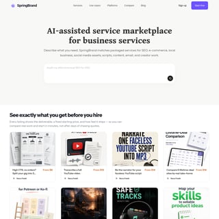 SpringBrand — AI-Assisted Service Marketplace - 営業とマーケティング AI Tool Screenshot