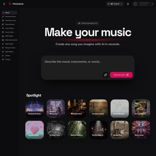 Melodusk - AI Music Generator - Генерация Музыки и Аудио AI Tool Screenshot