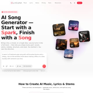 Lacuna - Music & Audio Generation AI Tool Screenshot