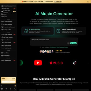 BeMusic AI - Music & Audio Generation AI Tool Screenshot