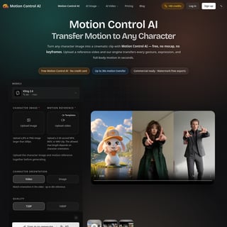 Motion Control AI - Video AI Tool Screenshot