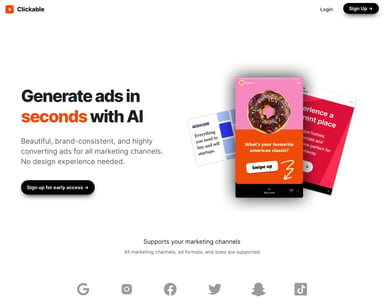 Generate AI-powered ads in seconds for all marketing channels