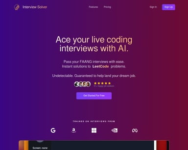 Interview Solver | Copilot IA pour les entretiens de codage