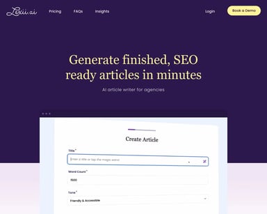 Lexii.ai - Rédacteur d'articles AI pour le SEO