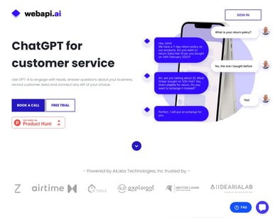 Webapi.ai - Constructeur de chatbot IA GPT-4