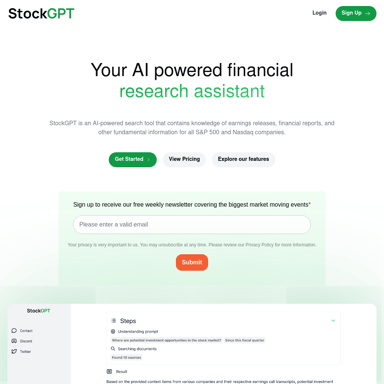 StockGPT: AI 기반 금융 데이터 분석 도구