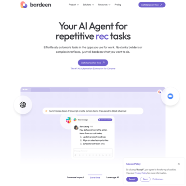 Bardeen AI: Effortlessly automate repetitive tasks and workflows with AI-powered browser extension