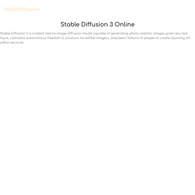 Stable Diffusion 3 Online