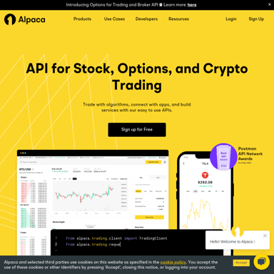 Alpaca - API do handlu akcjami, opcjami i kryptowalutami